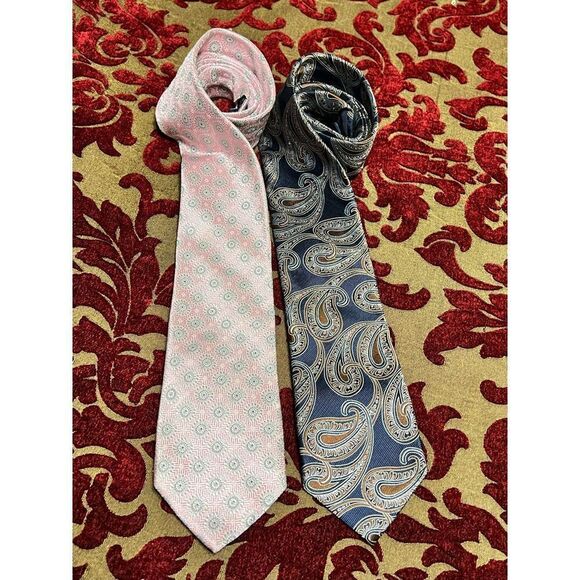 Paul Frederick Silk Neck Tie Lot of Two - Picture 1 of 4